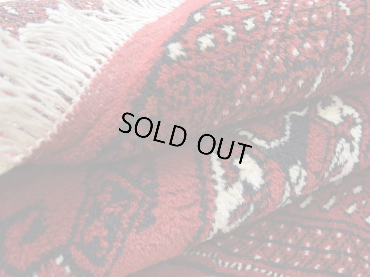 画像13: 新品 ペルシャ 絨毯 トルクメン 縦1.5m アクセント サイズ 150 x 100 cm A140 天然 肉厚 ウール 手織り ハンドメイド トライバル ラグ マット カーペット 赤 エンジ  ギュル 幾何学模様 民族柄 (13)