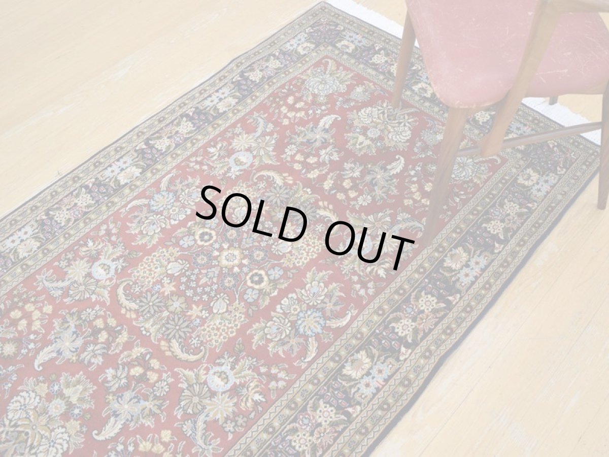 画像5: 極上美品 ペルシャ 絨毯 クム 縦1.8m センターテーブル 2人掛け ソファ サイズ  173 x 105 cm No.279 天然 ウール 手織り ラグ ハンドメイド カーペット 敷物　s-279-173105s416 (5)