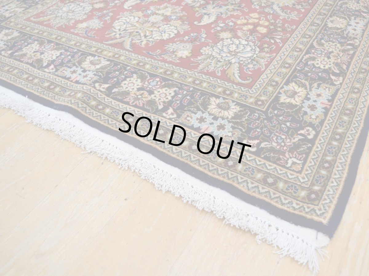 画像10: 極上美品 ペルシャ 絨毯 クム 縦1.8m センターテーブル 2人掛け ソファ サイズ  173 x 105 cm No.279 天然 ウール 手織り ラグ ハンドメイド カーペット 敷物　s-279-173105s416 (10)