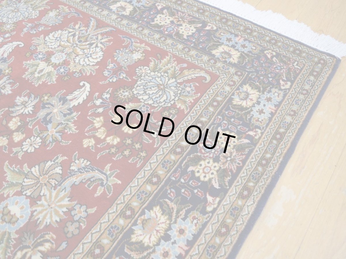 画像7: 極上美品 ペルシャ 絨毯 クム 縦1.8m センターテーブル 2人掛け ソファ サイズ  173 x 105 cm No.279 天然 ウール 手織り ラグ ハンドメイド カーペット 敷物　s-279-173105s416 (7)