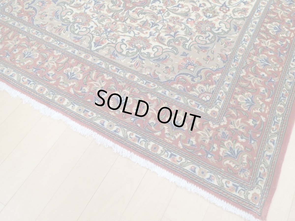 画像9: 良品 ペルシャ 絨毯 クム 縦1.6m センターテーブル 2人掛け ソファ デスク 足元 サイズ  155 x 105 cm No.205 天然 ウール 手織り ラグ ハンドメイド カーペット 敷物 b-205-155105s014 (9)