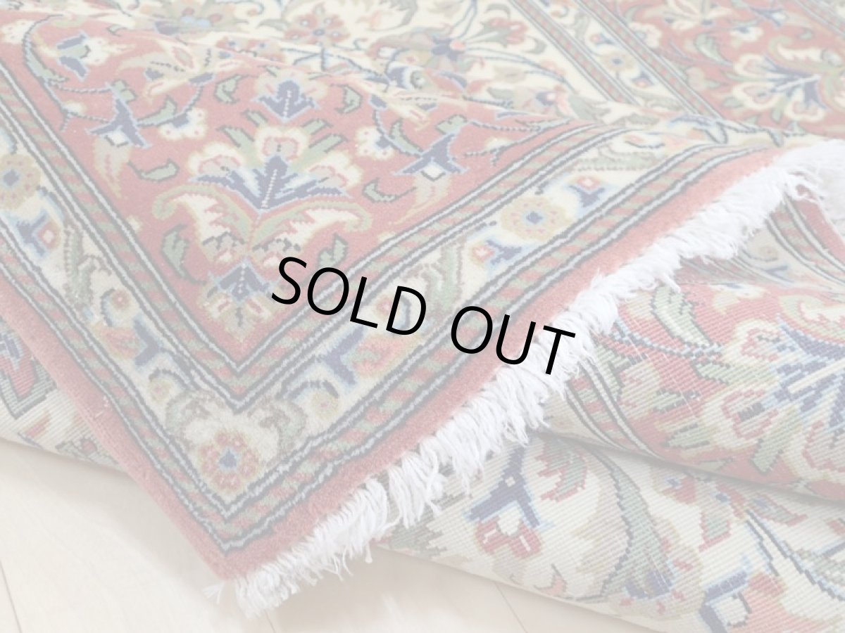 画像13: 良品 ペルシャ 絨毯 クム 縦1.6m センターテーブル 2人掛け ソファ デスク 足元 サイズ  155 x 105 cm No.205 天然 ウール 手織り ラグ ハンドメイド カーペット 敷物 b-205-155105s014 (13)