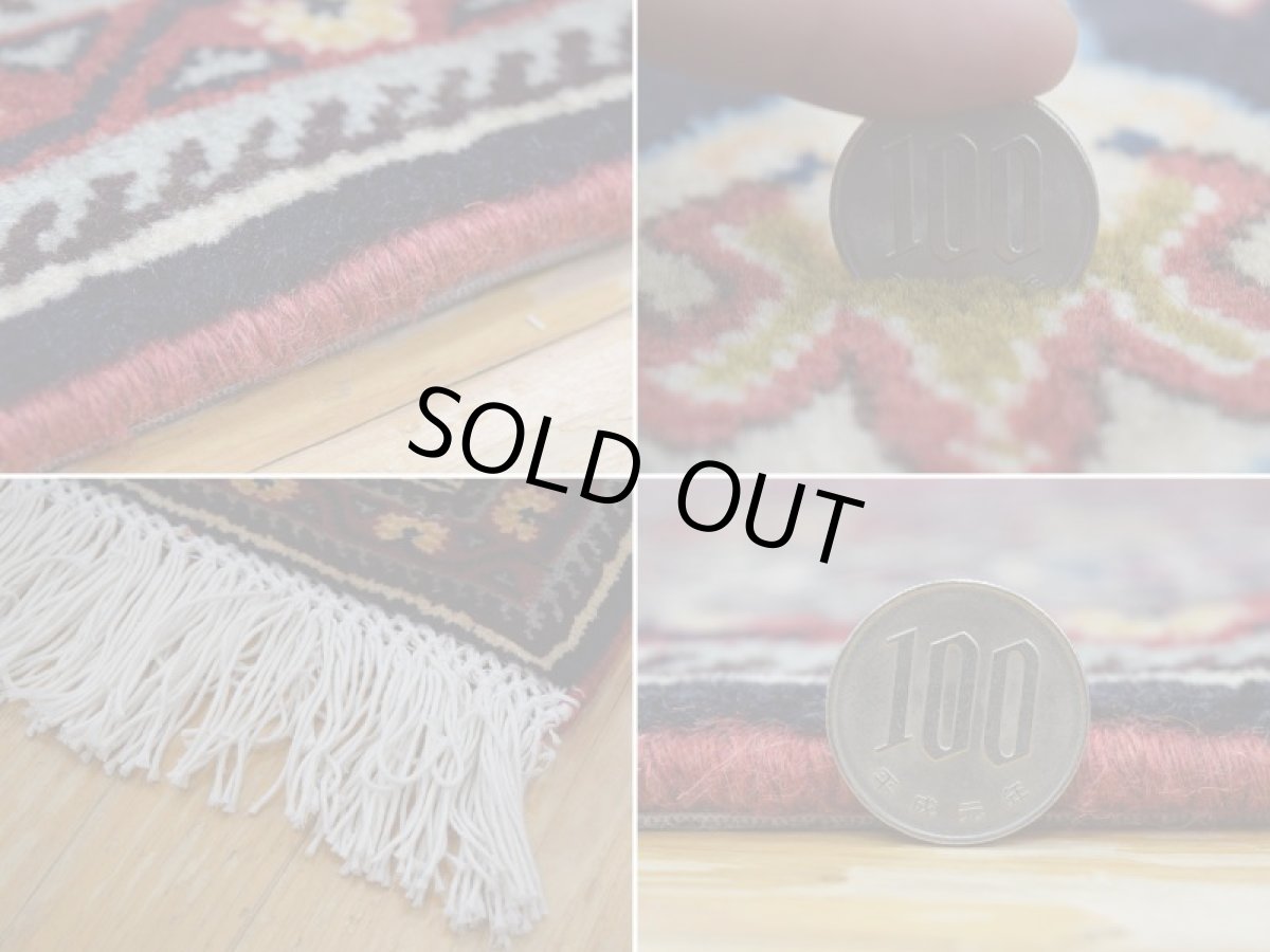 画像20: 美品 ペルシャ 絨毯 シラーズ産 縦1.5m 2人掛けソファ デスク足元 アクセント サイズ 146 x 102 cm No.278 天然 ウール 手織り トライバル ラグ 敷物 マット カーペット a-278-146102s062-093 (20)