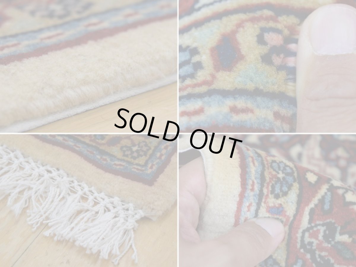 画像20: 良品 ペルシャ 絨毯 ハマダン 産 縦1.7m 2人掛けソファ デスク足元 センターラグ サイズ 165 x 110 cm No.265 天然 ウール 手織り トライバル ラグ 敷物 マット カーペット b-265-165110s023-614 (20)