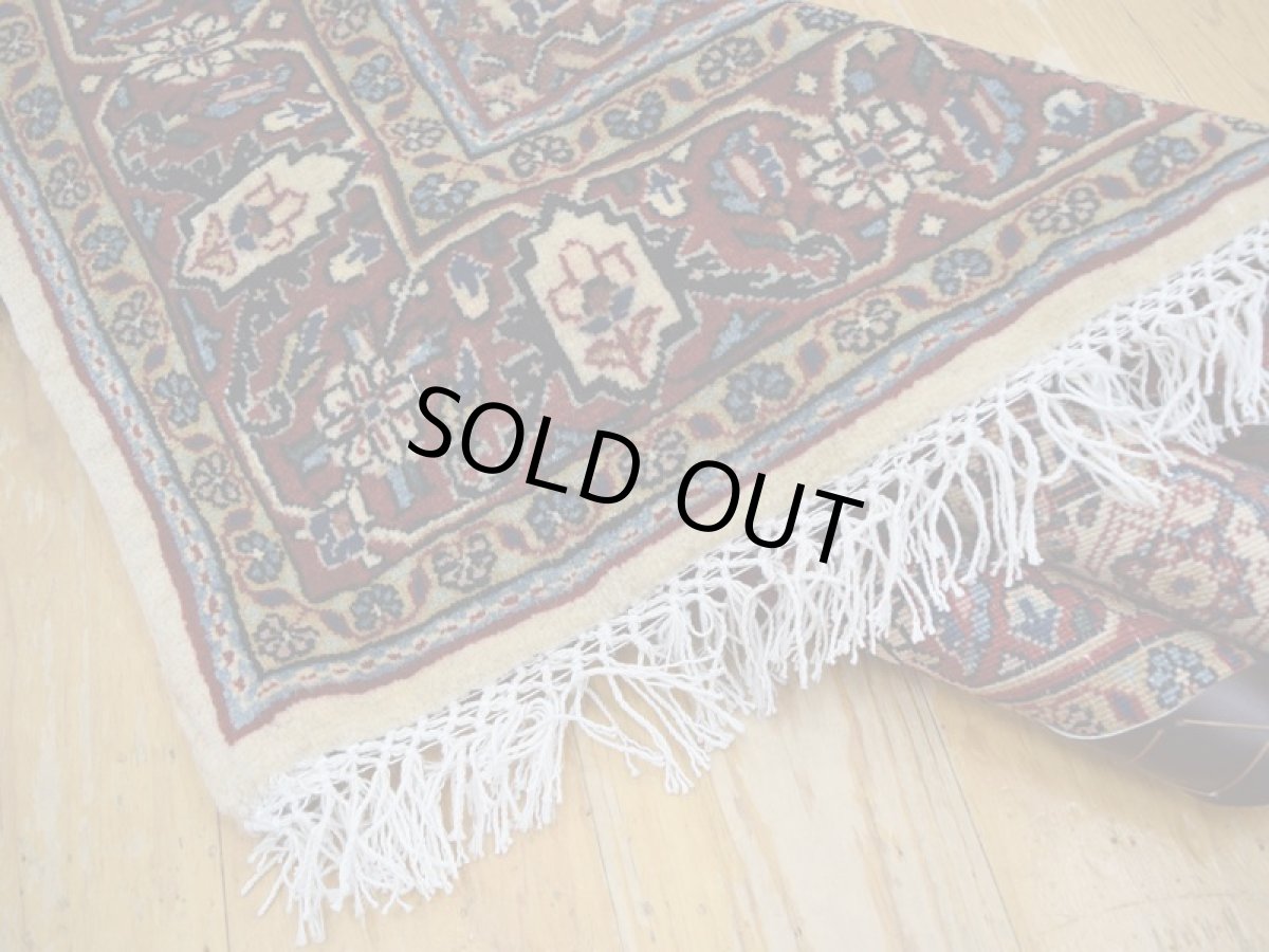 画像15: 良品 ペルシャ 絨毯 ハマダン 産 縦1.7m 2人掛けソファ デスク足元 センターラグ サイズ 165 x 110 cm No.265 天然 ウール 手織り トライバル ラグ 敷物 マット カーペット b-265-165110s023-614 (15)