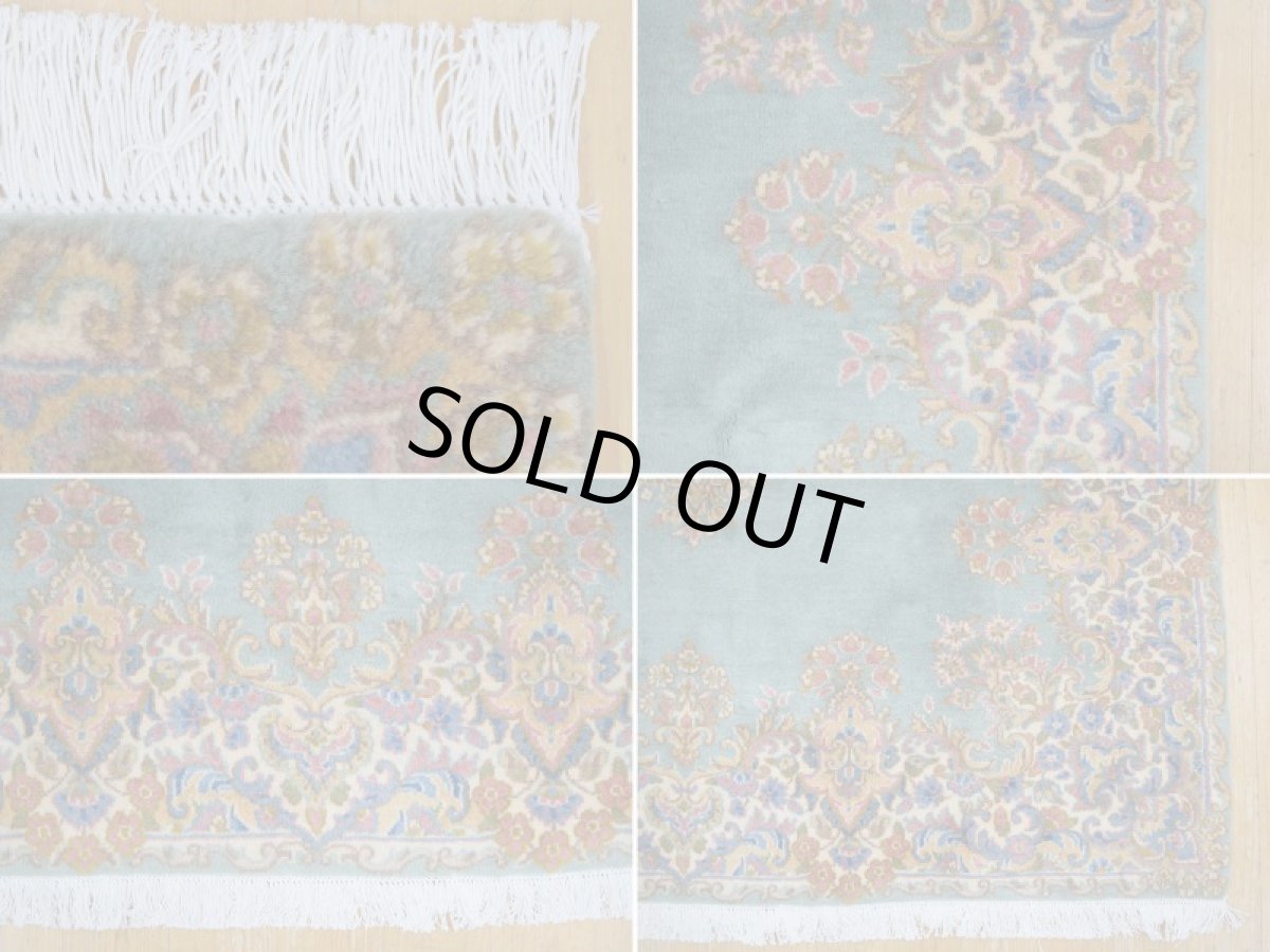 画像19: 美品 ペルシャ 絨毯 ケルマン 産 縦2.5m 3.8? 3帖 リビング ダイニング 3人掛けソファ コーナーソファ 大判 サイズ 247 x 155 cm No.258 天然 肉厚 ウール 手織り トライバル ラグ ハンドメイド マット カーペット エメラルドグリーン ヴィンテージ ビンテージ a-258-247155s006-087 (19)