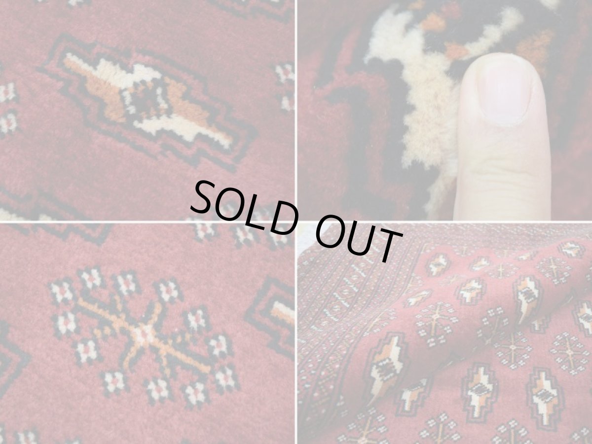 画像20: 良品 ペルシャ 絨毯 トルクメン 縦2.9m 5.6? 6帖 リビング ダイニング 3人掛けソファ サイズ 285 x 195 cm  A193 天然 肉厚 ウール 手織り ハンドメイド トライバル ラグ マット カーペット 赤茶 エンジ  幾何学模様 民族柄 (20)