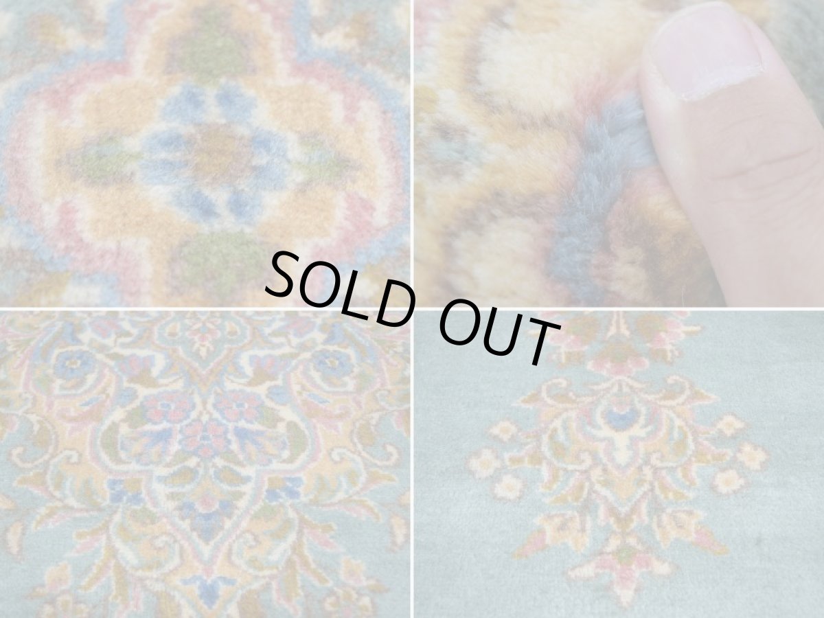 画像16: 美品 ペルシャ 絨毯 ケルマン 産 縦2.5m 3.8? 3帖 リビング ダイニング 3人掛けソファ コーナーソファ 大判 サイズ 247 x 155 cm No.258 天然 肉厚 ウール 手織り トライバル ラグ ハンドメイド マット カーペット エメラルドグリーン ヴィンテージ ビンテージ a-258-247155s006-087 (16)