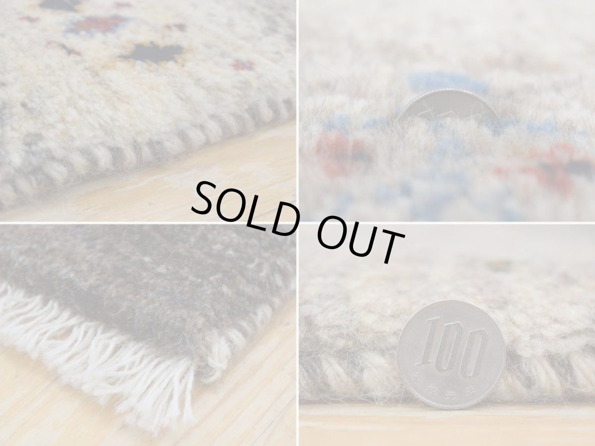 画像20: 新品 ペルシャ ギャッベ  縦1.8m 2.3? リビング ダイニング 2人掛けソファ サイズ 183 × 125 cm E101 肉厚 天然 ウール ギャベ 手織り ハンドメイド ラグ 絨毯 カーペット 原毛 生成り グレー クリーム リビングダイニングルームやベッドサイドに (20)