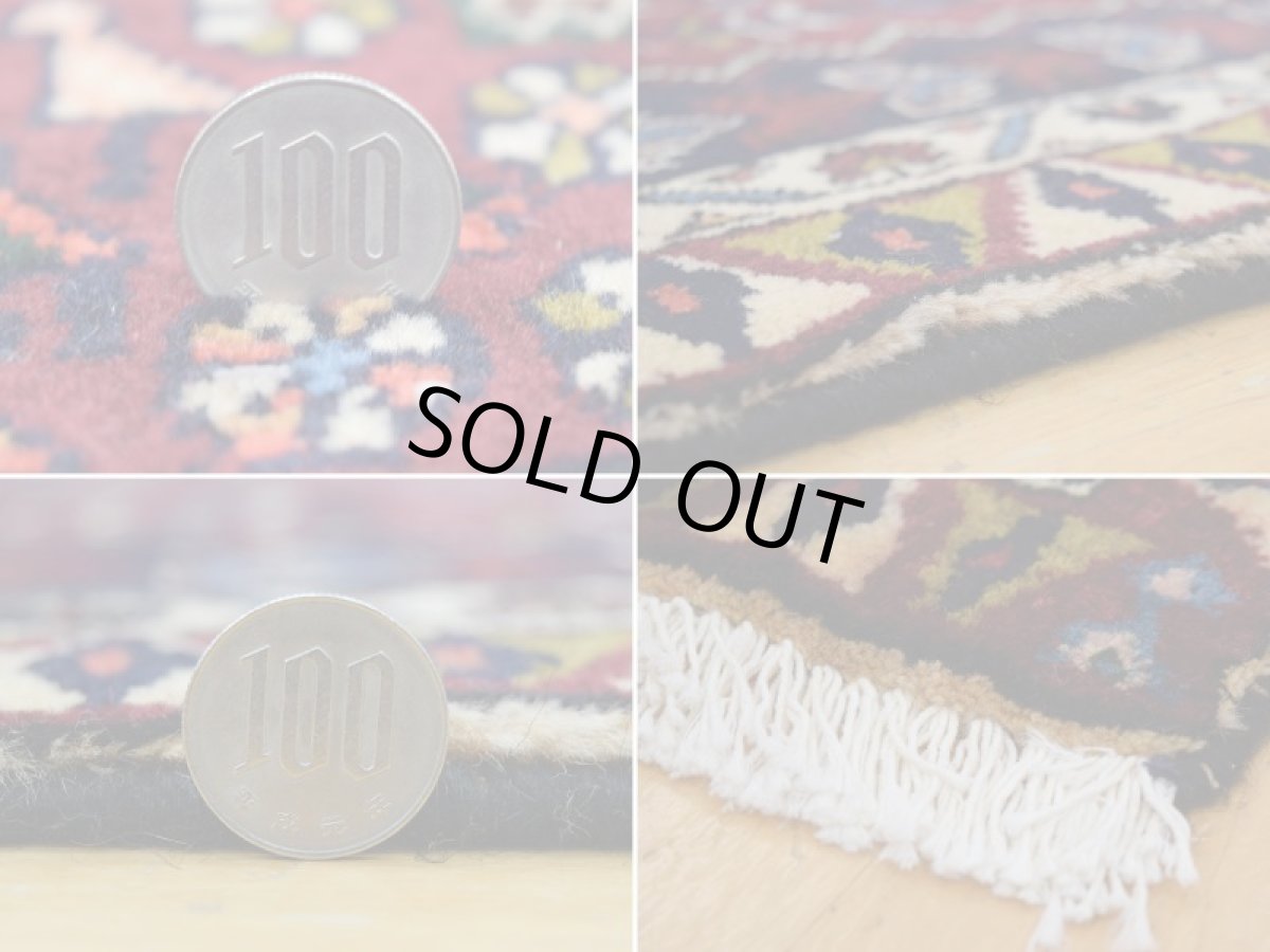 画像16: 良品 ペルシャ 絨毯 シールジャーン 縦1.7m 2.2㎡ 2帖 リビング センターテーブル 2人掛けソファ サイズ 170 x 130 cm E111 天然 肉厚 ウール 手織り ハンドメイド トライバル ラグ 部族絨毯 マット カーペット 赤茶 エンジ 動物 幾何学模様 民族柄 b-E111-170130h003 (16)