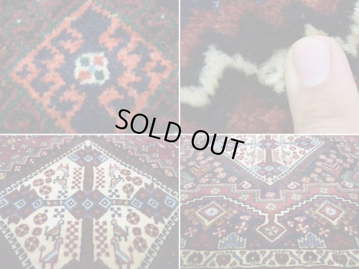 画像19: 良品 ペルシャ 絨毯 シールジャーン 縦1.7m 2.2㎡ 2帖 リビング センターテーブル 2人掛けソファ サイズ 170 x 130 cm E111 天然 肉厚 ウール 手織り ハンドメイド トライバル ラグ 部族絨毯 マット カーペット 赤茶 エンジ 動物 幾何学模様 民族柄 b-E111-170130h003 (19)