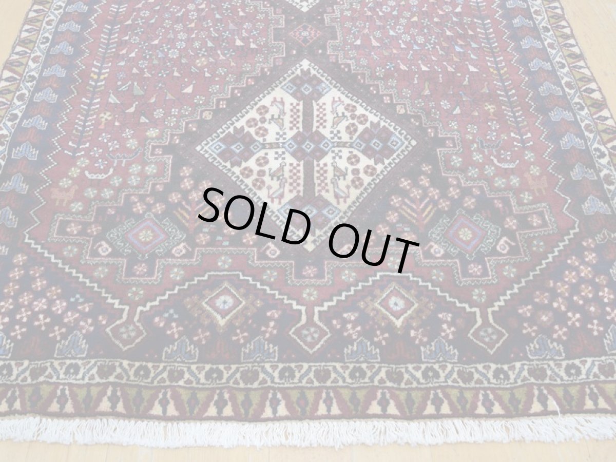 画像6: 良品 ペルシャ 絨毯 シールジャーン 縦1.7m 2.2㎡ 2帖 リビング センターテーブル 2人掛けソファ サイズ 170 x 130 cm E111 天然 肉厚 ウール 手織り ハンドメイド トライバル ラグ 部族絨毯 マット カーペット 赤茶 エンジ 動物 幾何学模様 民族柄 b-E111-170130h003 (6)