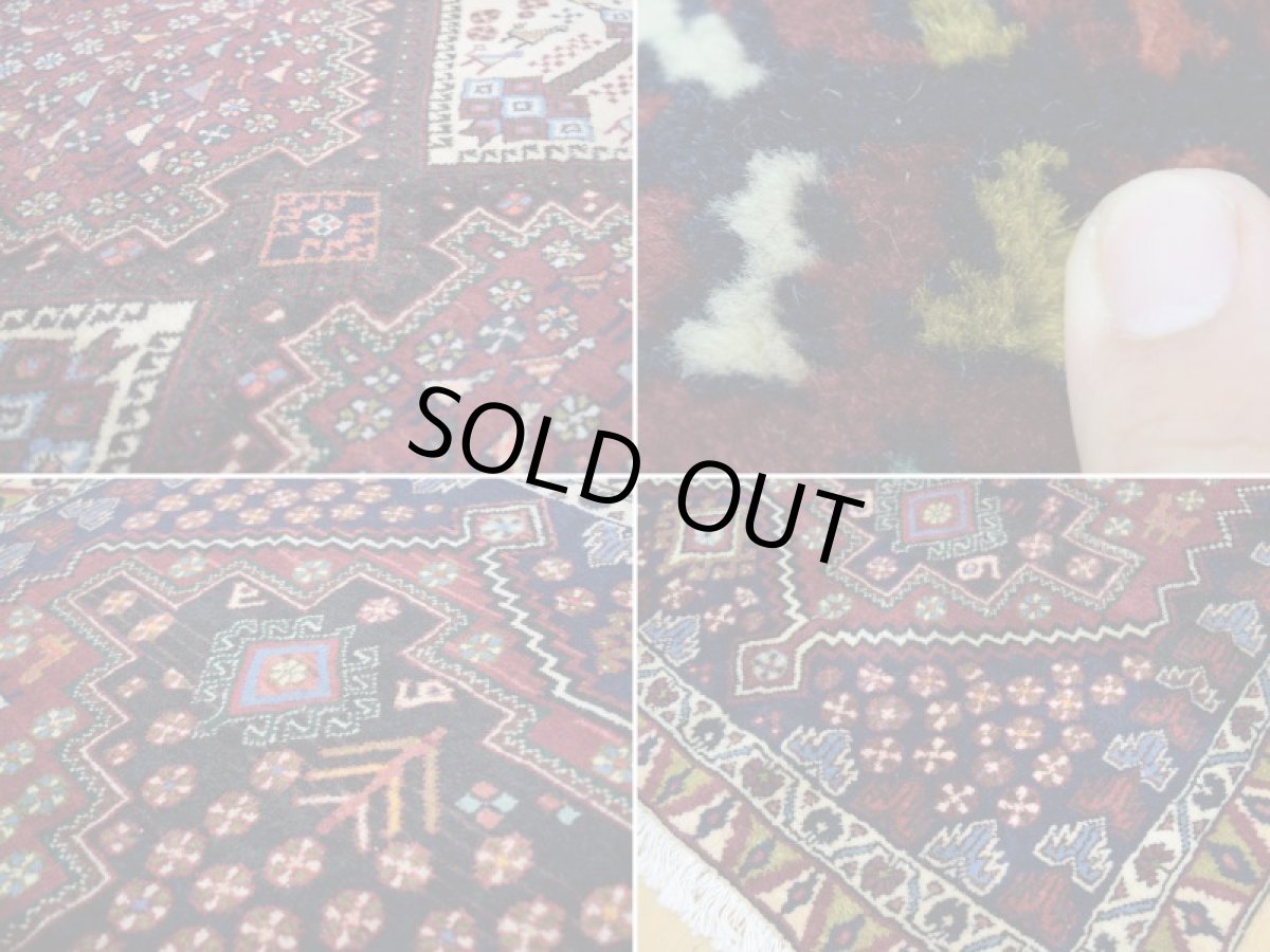 画像20: 良品 ペルシャ 絨毯 シールジャーン 縦1.7m 2.2㎡ 2帖 リビング センターテーブル 2人掛けソファ サイズ 170 x 130 cm E111 天然 肉厚 ウール 手織り ハンドメイド トライバル ラグ 部族絨毯 マット カーペット 赤茶 エンジ 動物 幾何学模様 民族柄 b-E111-170130h003 (20)