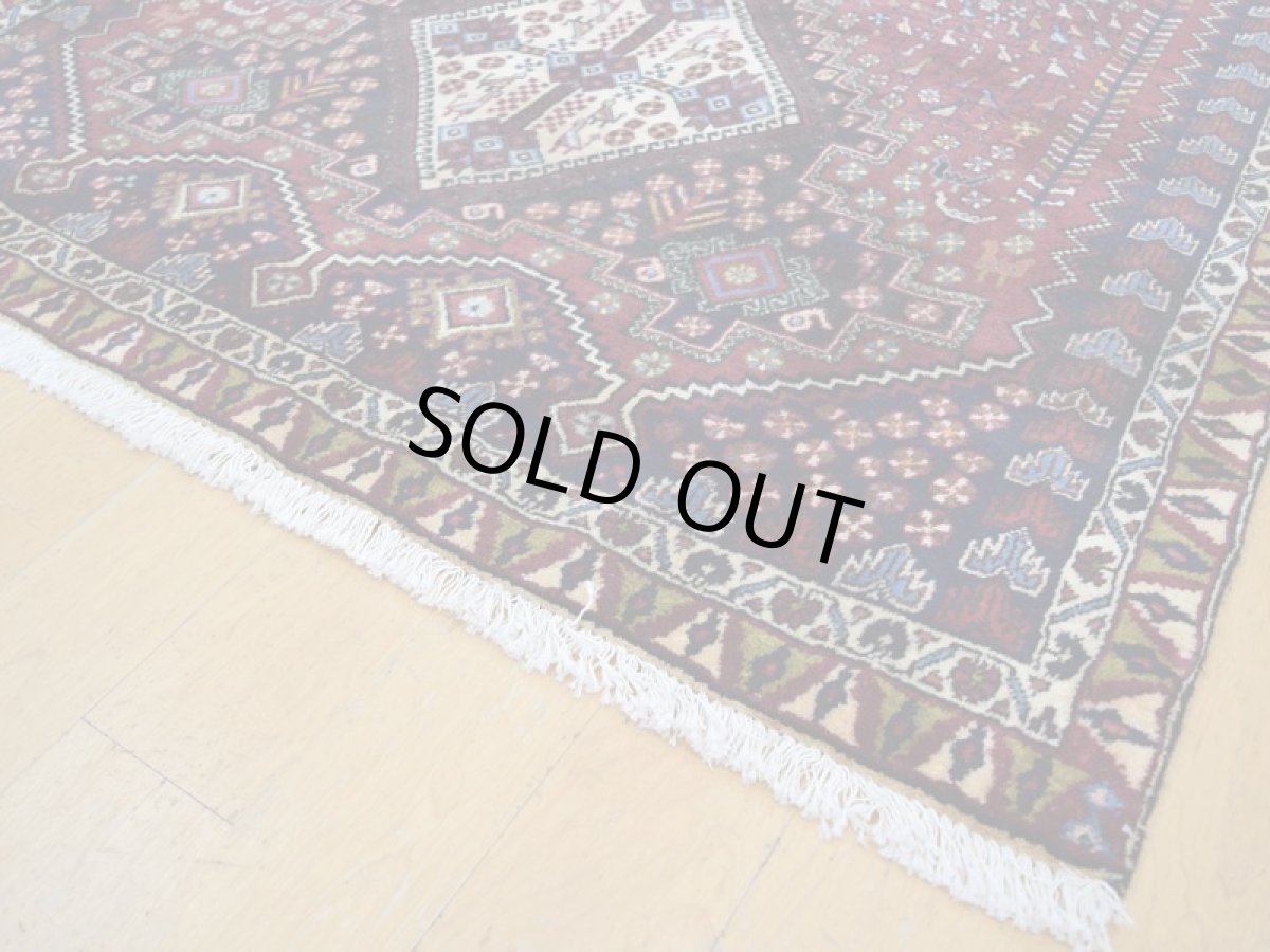 画像11: 良品 ペルシャ 絨毯 シールジャーン 縦1.7m 2.2㎡ 2帖 リビング センターテーブル 2人掛けソファ サイズ 170 x 130 cm E111 天然 肉厚 ウール 手織り ハンドメイド トライバル ラグ 部族絨毯 マット カーペット 赤茶 エンジ 動物 幾何学模様 民族柄 b-E111-170130h003 (11)