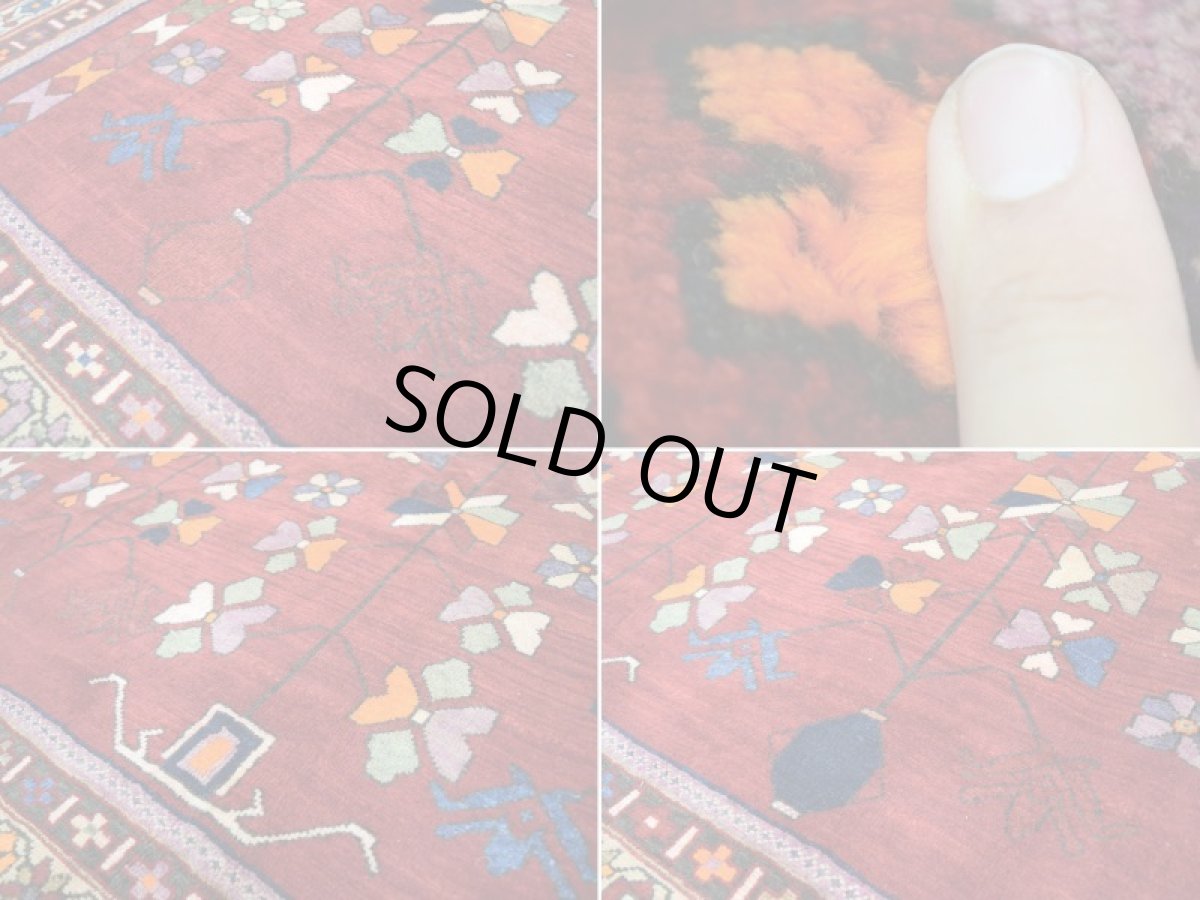 画像17: 良品 ペルシャ 絨毯 シールジャーン 縦2.4m 4.6㎡ 3帖 リビング ダイニング 3人掛けソファ サイズ 240 x 190 cm E110 天然 肉厚 ウール 手織り ハンドメイド トライバル ラグ 部族絨毯 マット カーペット 赤 花柄 幾何学模様 民族柄 b-E110-240190h084 (17)