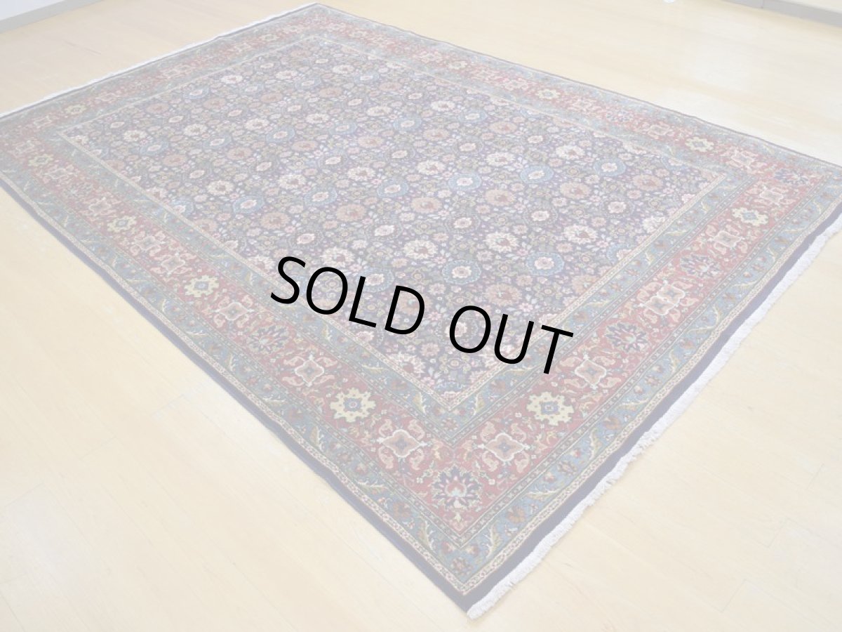 画像7: 良品 ペルシャ 絨毯 タブリーズ 工房名入り 縦3.5m 8.3? 6帖程度 リビング ダイニング 3人掛けソファ コーナーソファ 大判 サイズ 345 x 240 cm No.e134 天然 ウール 手織り トライバル ラグ 敷物 マット カーペット オーバーオール ヴィンテージ ビンテージ (7)