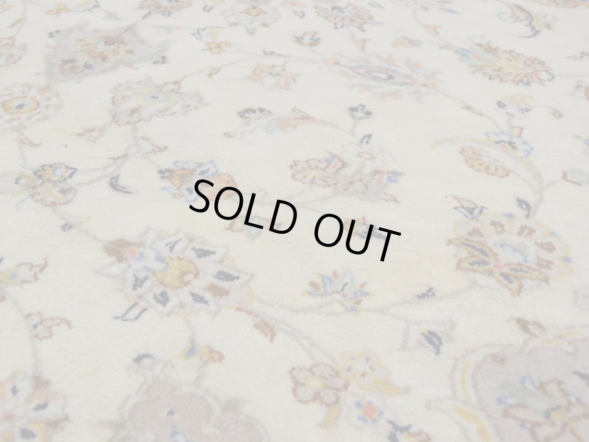 画像12: 美品 ペルシャ 絨毯 カシャーン 縦3m 6.2? 6帖 リビング ダイニング 3人掛けソファ コーナーソファ 大判 サイズ 299 x 208 cm No.267 肉厚 ウール 天然 手織り トライバル ラグ 敷物 マット カーペット 生成り クリーム メダリオン ヴィンテージ ビンテージ a-267-299208s006-087 (12)