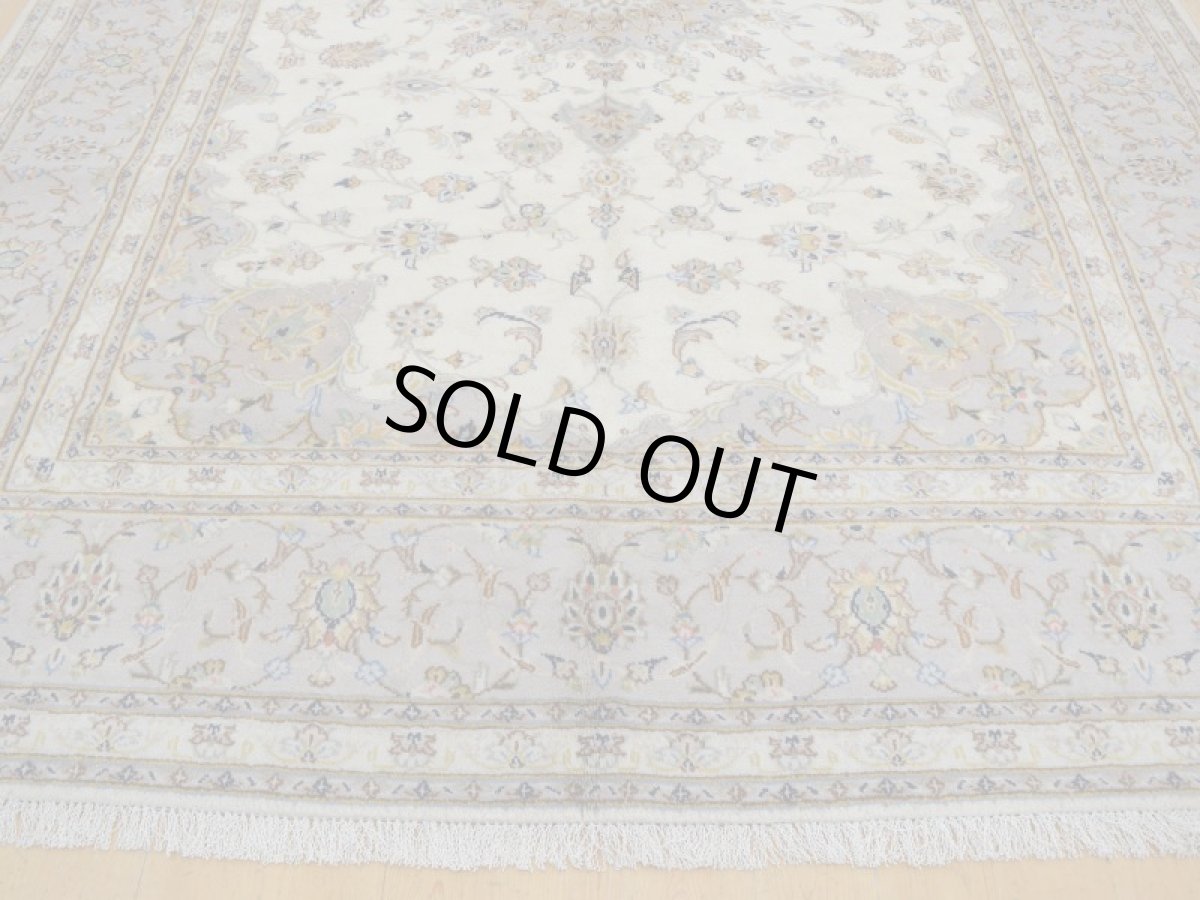 画像6: 美品 ペルシャ 絨毯 カシャーン 縦3m 6.2? 6帖 リビング ダイニング 3人掛けソファ コーナーソファ 大判 サイズ 299 x 208 cm No.267 肉厚 ウール 天然 手織り トライバル ラグ 敷物 マット カーペット 生成り クリーム メダリオン ヴィンテージ ビンテージ a-267-299208s006-087 (6)