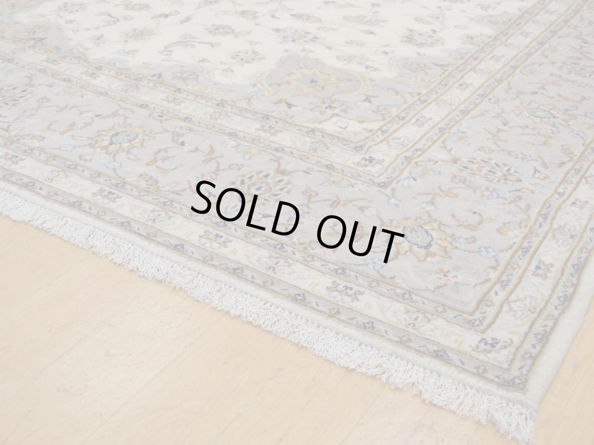 画像11: 美品 ペルシャ 絨毯 カシャーン 縦3m 6.2? 6帖 リビング ダイニング 3人掛けソファ コーナーソファ 大判 サイズ 299 x 208 cm No.267 肉厚 ウール 天然 手織り トライバル ラグ 敷物 マット カーペット 生成り クリーム メダリオン ヴィンテージ ビンテージ a-267-299208s006-087 (11)