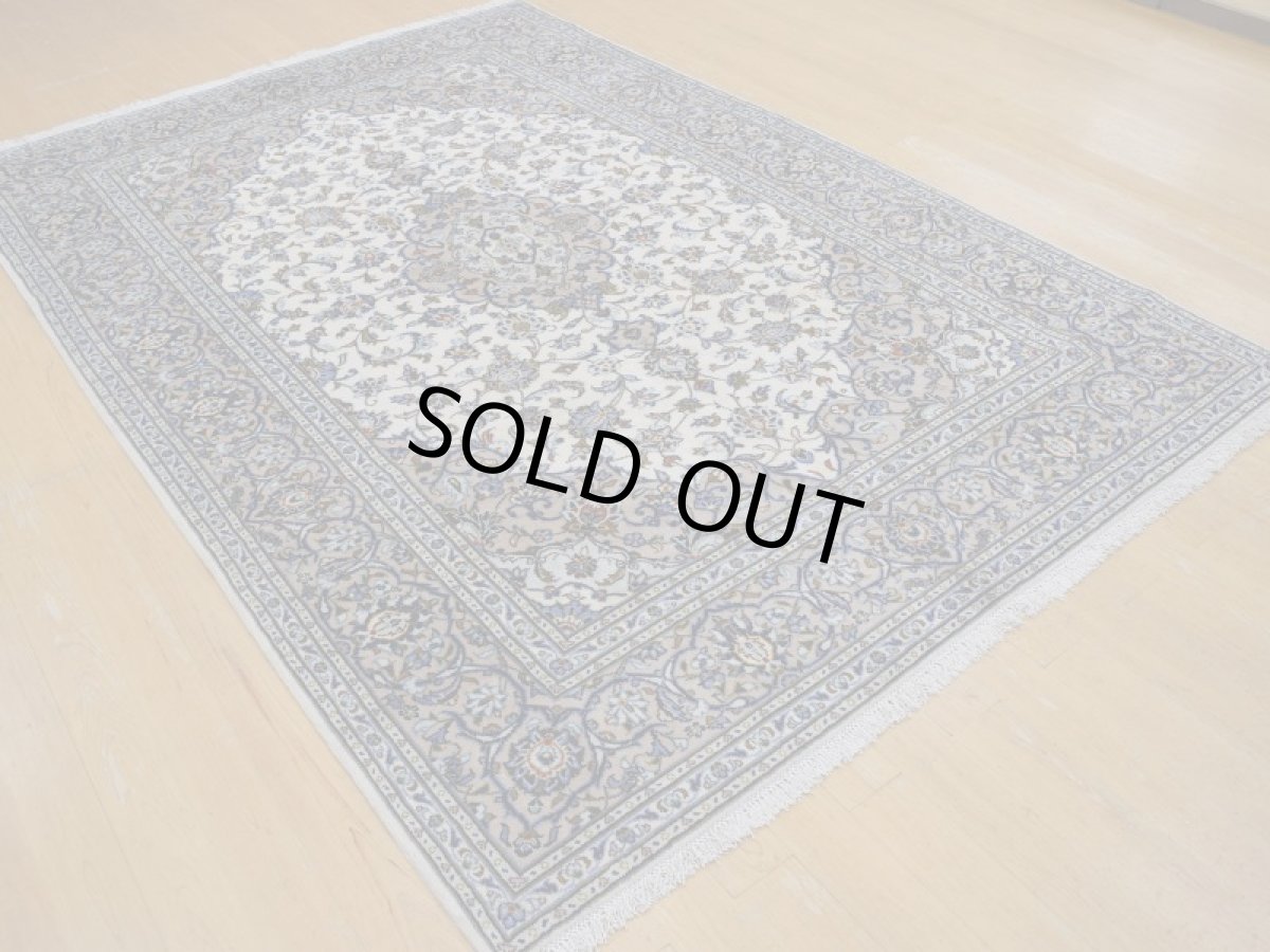 画像7: 美品 ペルシャ 絨毯 カシャーン 縦3m 6.2? 6帖 リビング ダイニング 3人掛けソファ コーナーソファ 大判 サイズ 296 x 207 cm No.277 ウール 天然 手織り トライバル ラグ 敷物 マット カーペット 生成り クリーム メダリオン ヴィンテージ ビンテージ a-277-296207s055-517 (7)