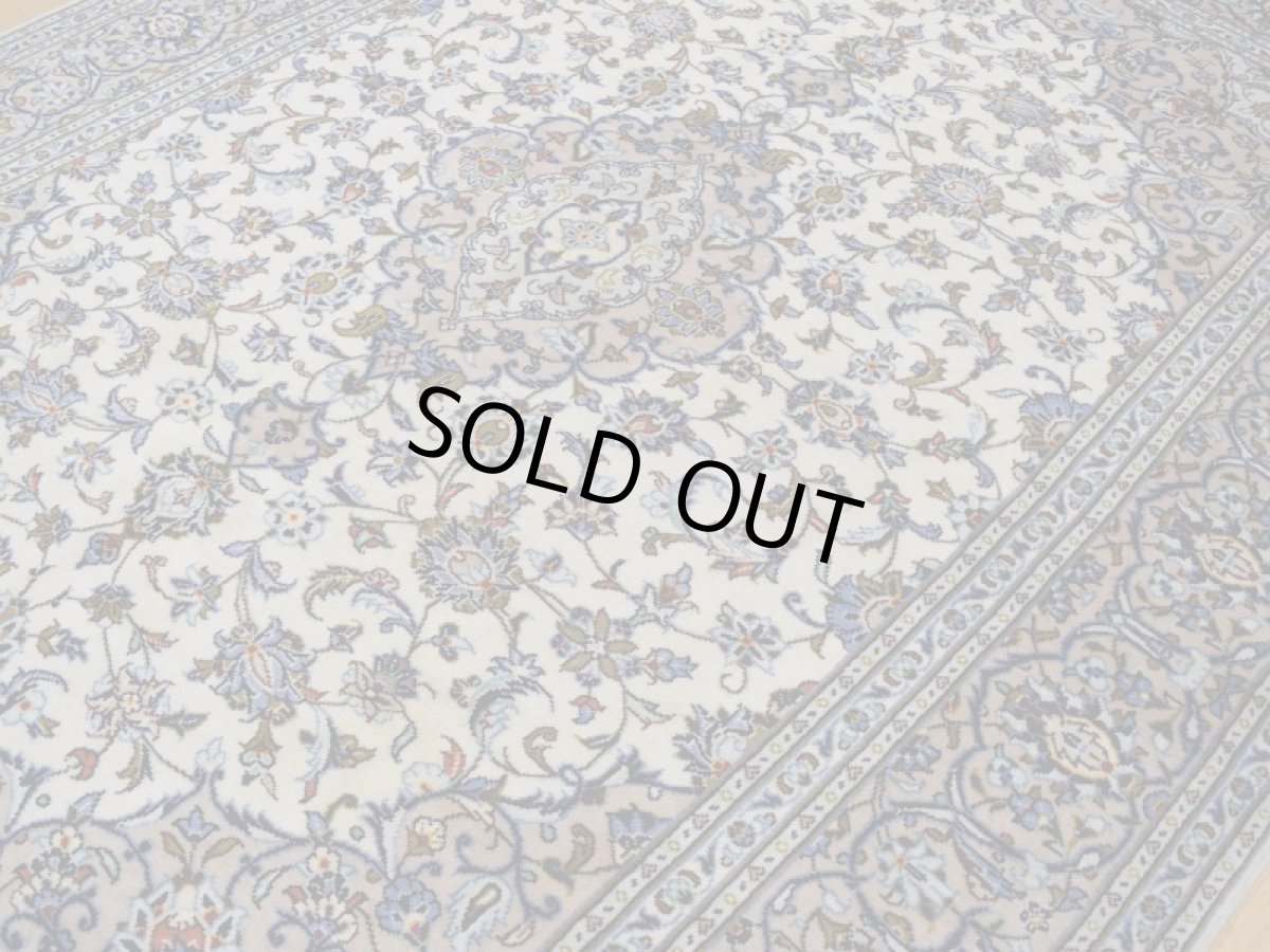 画像10: 美品 ペルシャ 絨毯 カシャーン 縦3m 6.2? 6帖 リビング ダイニング 3人掛けソファ コーナーソファ 大判 サイズ 296 x 207 cm No.277 ウール 天然 手織り トライバル ラグ 敷物 マット カーペット 生成り クリーム メダリオン ヴィンテージ ビンテージ a-277-296207s055-517 (10)