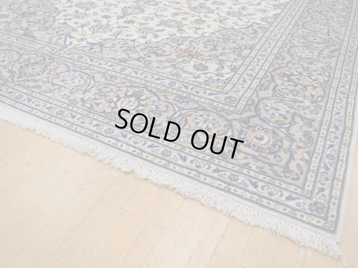 画像11: 美品 ペルシャ 絨毯 カシャーン 縦3m 6.2? 6帖 リビング ダイニング 3人掛けソファ コーナーソファ 大判 サイズ 296 x 207 cm No.277 ウール 天然 手織り トライバル ラグ 敷物 マット カーペット 生成り クリーム メダリオン ヴィンテージ ビンテージ a-277-296207s055-517 (11)