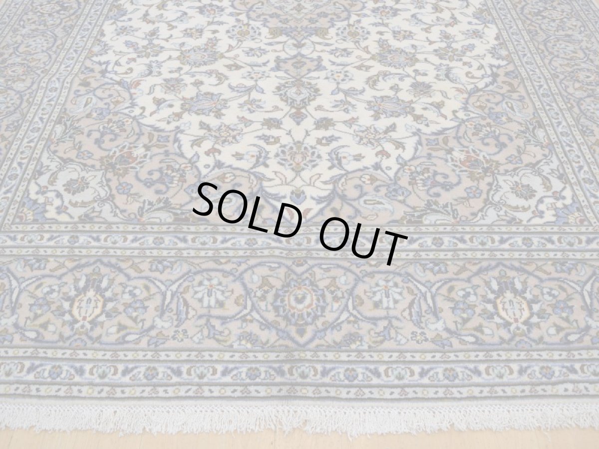 画像6: 美品 ペルシャ 絨毯 カシャーン 縦3m 6.2? 6帖 リビング ダイニング 3人掛けソファ コーナーソファ 大判 サイズ 296 x 207 cm No.277 ウール 天然 手織り トライバル ラグ 敷物 マット カーペット 生成り クリーム メダリオン ヴィンテージ ビンテージ a-277-296207s055-517 (6)