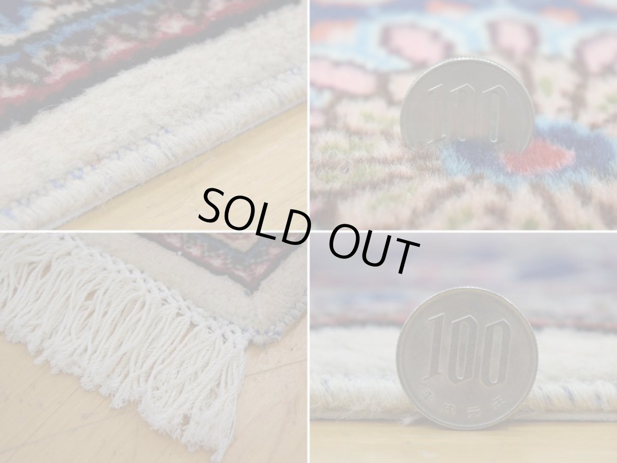 画像20: 美品 ペルシャ 絨毯 ヤズド 縦3m 6? 6帖 リビング ダイニング 3人掛けソファ コーナーソファ 大判 サイズ 304 x 196 cm No.336 ウール 天然 手織り トライバル ラグ 敷物 マット カーペット 生成り クリーム メダリオン ヴィンテージ ビンテージ a-336-304196s056-548 (20)