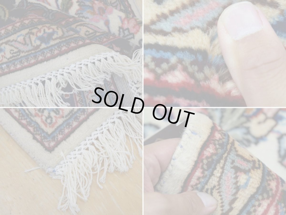 画像18: 美品 ペルシャ 絨毯 ヤズド 縦3m 6? 6帖 リビング ダイニング 3人掛けソファ コーナーソファ 大判 サイズ 304 x 196 cm No.336 ウール 天然 手織り トライバル ラグ 敷物 マット カーペット 生成り クリーム メダリオン ヴィンテージ ビンテージ a-336-304196s056-548 (18)