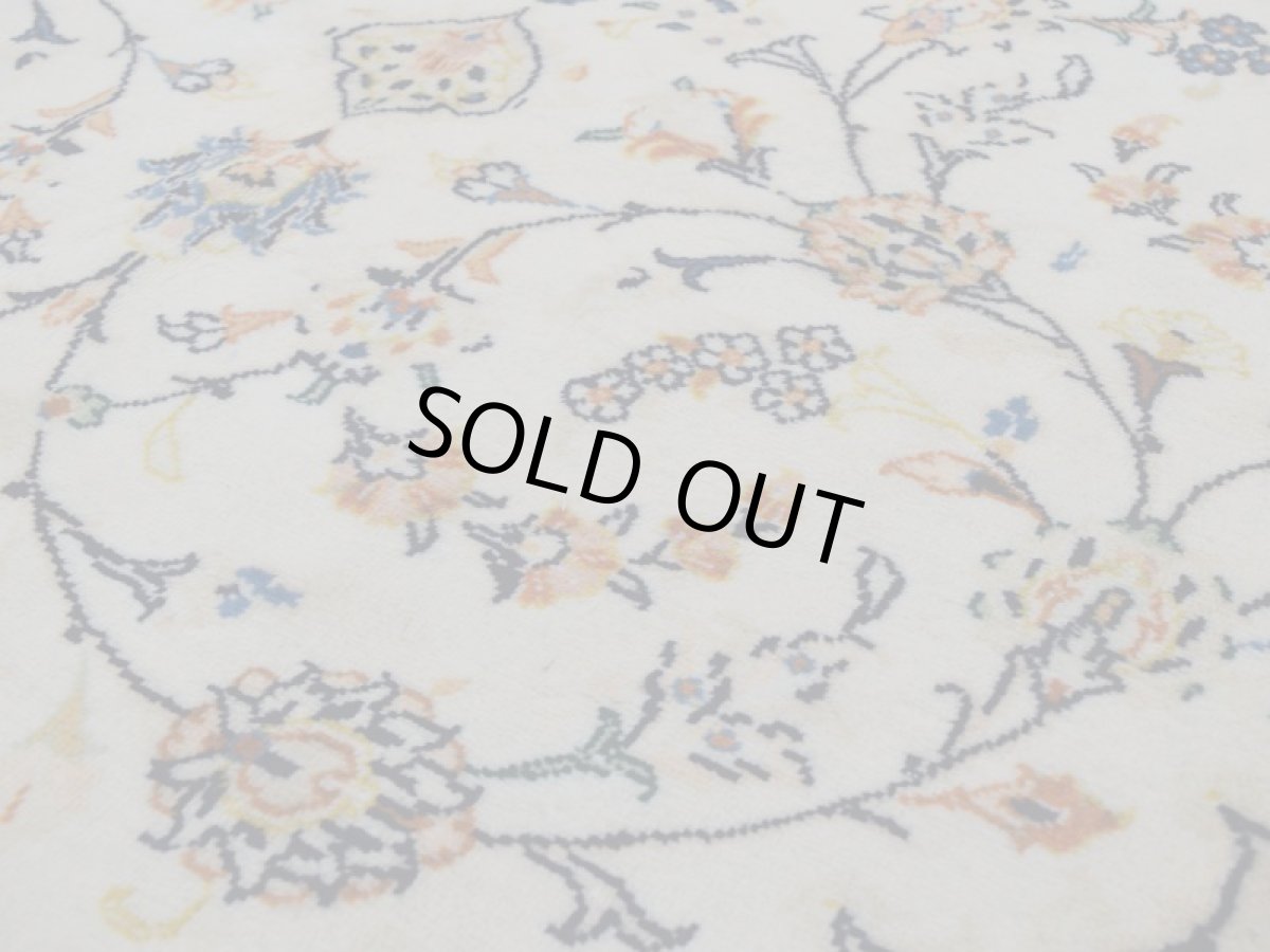 画像12: 美品 ペルシャ 絨毯 カシャーン 縦3m 5.8㎡ 6帖 リビング ダイニング 3人掛けソファ コーナーソファ 大判 サイズ 291 x 195 cm No.268 肉厚 ウール 天然 手織り トライバル ラグ 敷物 マット カーペット 生成り クリーム ピンク メダリオン ヴィンテージ ビンテージ (12)