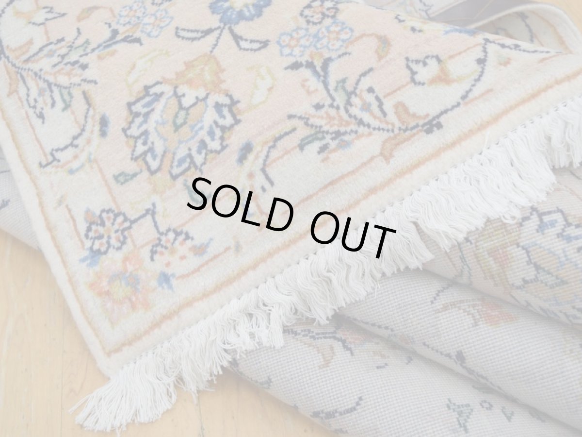 画像14: 美品 ペルシャ 絨毯 カシャーン 縦3m 5.8㎡ 6帖 リビング ダイニング 3人掛けソファ コーナーソファ 大判 サイズ 291 x 195 cm No.268 肉厚 ウール 天然 手織り トライバル ラグ 敷物 マット カーペット 生成り クリーム ピンク メダリオン ヴィンテージ ビンテージ (14)