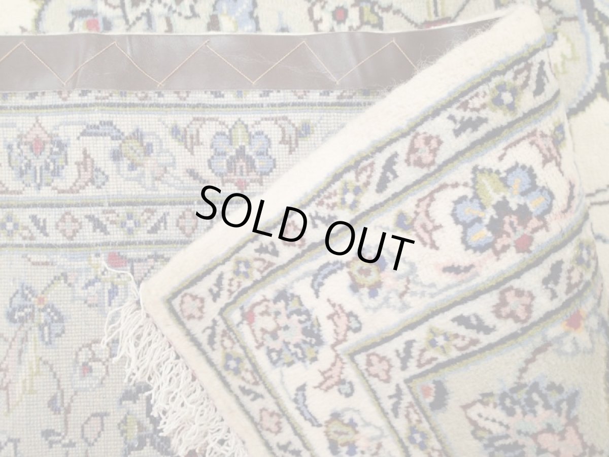 画像13: 美品 ペルシャ 絨毯 カシャーン 縦3.6m 9㎡ 6〜8帖 リビング ダイニング 3人掛けソファ コーナーソファ 大判 サイズ 355 x 253 cm No.194 肉厚 ウール 天然 手織り トライバル ラグ 敷物 マット カーペット 生成り クリーム グレー ピンク メダリオン ヴィンテージ ビンテージ (13)