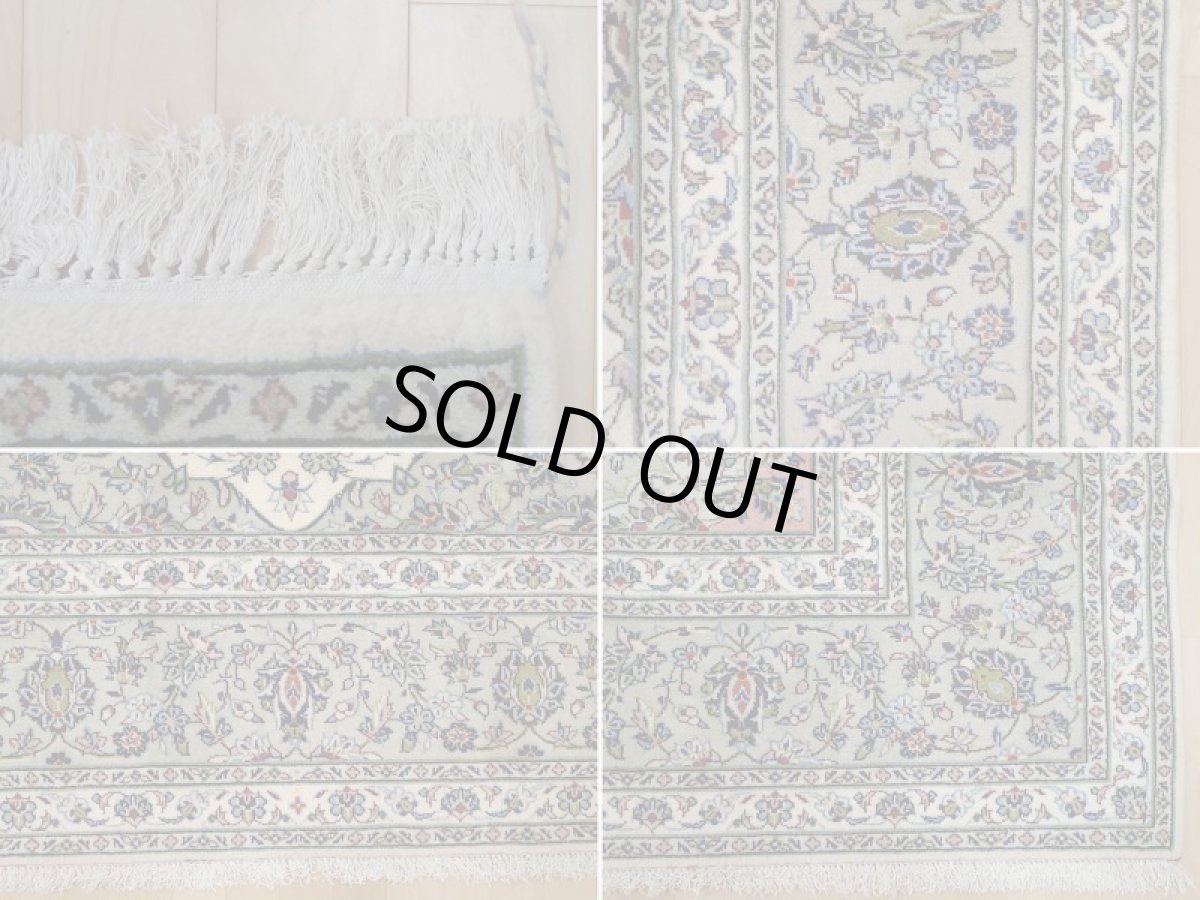 画像16: 美品 ペルシャ 絨毯 カシャーン 縦3.6m 9㎡ 6〜8帖 リビング ダイニング 3人掛けソファ コーナーソファ 大判 サイズ 355 x 253 cm No.194 肉厚 ウール 天然 手織り トライバル ラグ 敷物 マット カーペット 生成り クリーム グレー ピンク メダリオン ヴィンテージ ビンテージ (16)