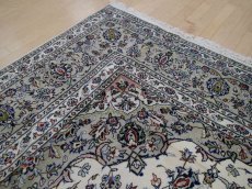 画像6: 美品 ペルシャ 絨毯 カシャーン 縦3.6m 9㎡ 6〜8帖 リビング ダイニング 3人掛けソファ コーナーソファ 大判 サイズ 355 x 253 cm No.194 肉厚 ウール 天然 手織り トライバル ラグ 敷物 マット カーペット 生成り クリーム グレー ピンク メダリオン ヴィンテージ ビンテージ (6)