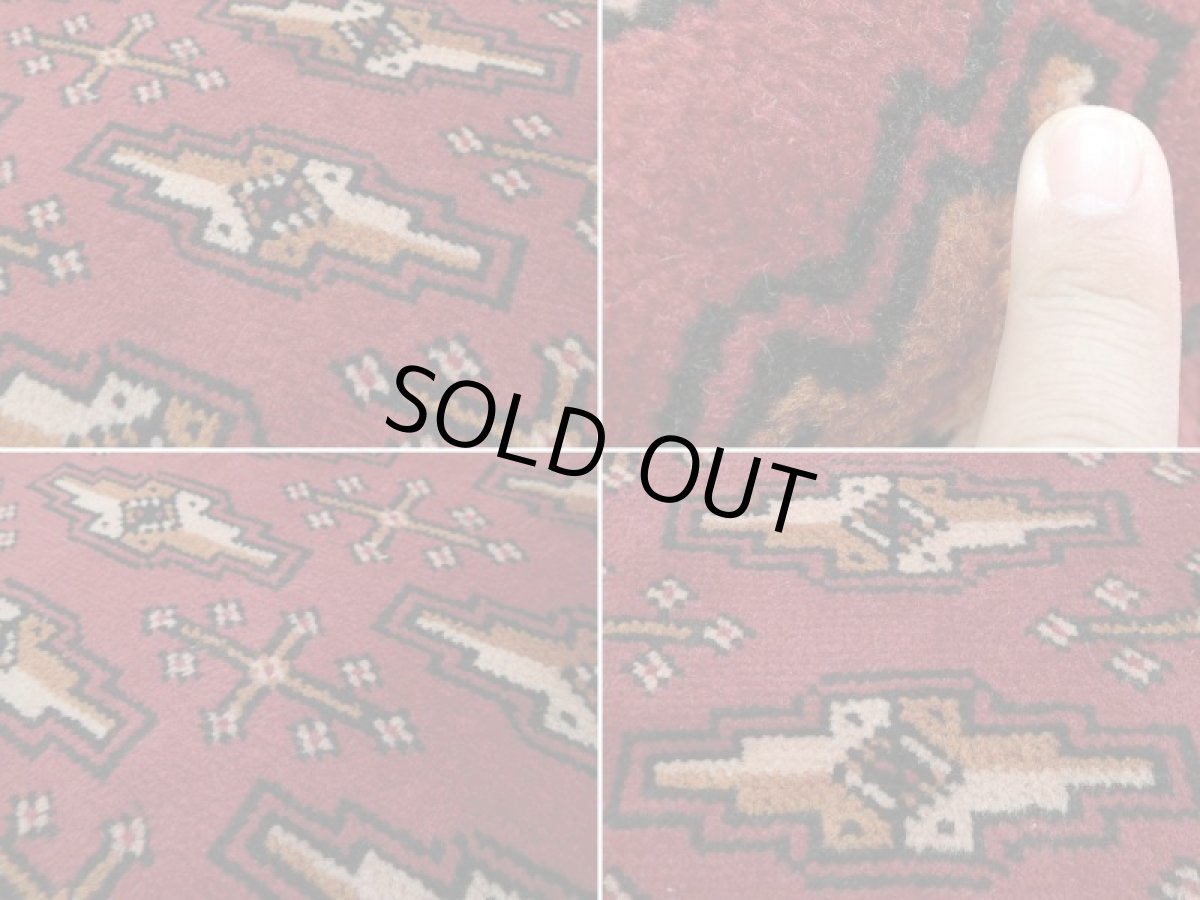 画像16: 良品 ペルシャ 絨毯 トルクメン 縦3m 5.6㎡ 6帖 リビング ダイニング 3人掛けソファ サイズ 297 x 187 cm A190 天然 肉厚 ウール 手織り ハンドメイド トライバル ラグ マット カーペット 赤茶 エンジ  幾何学模様 民族柄 (16)