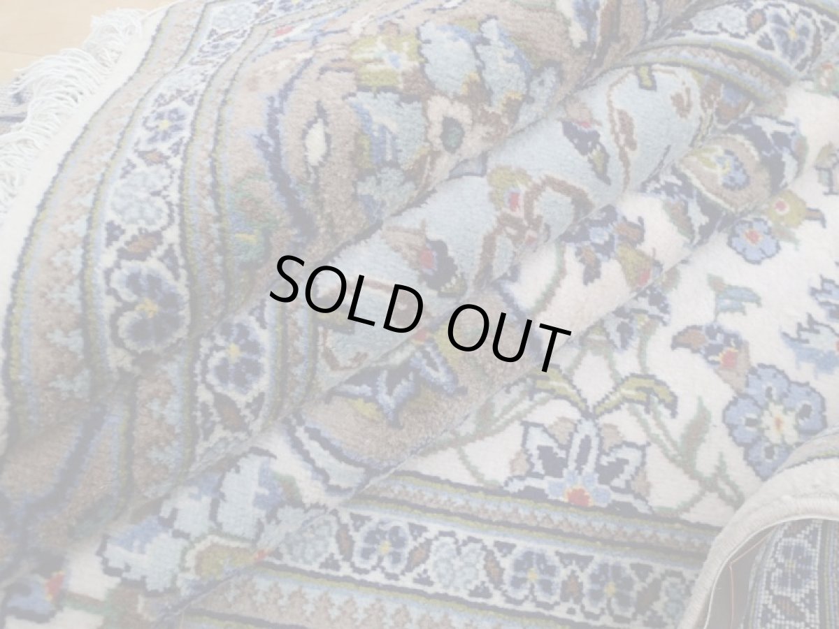 画像15: 美品 ペルシャ 絨毯 カシャーン 縦3.1m 6.4㎡ 6帖 リビング ダイニング 3人掛けソファ コーナーソファ 大判 サイズ 305 x 208 cm No.103 肉厚 ウール 天然 手織り トライバル ラグ 敷物 マット カーペット 生成り クリーム グレー メダリオン ヴィンテージ ビンテージ (15)