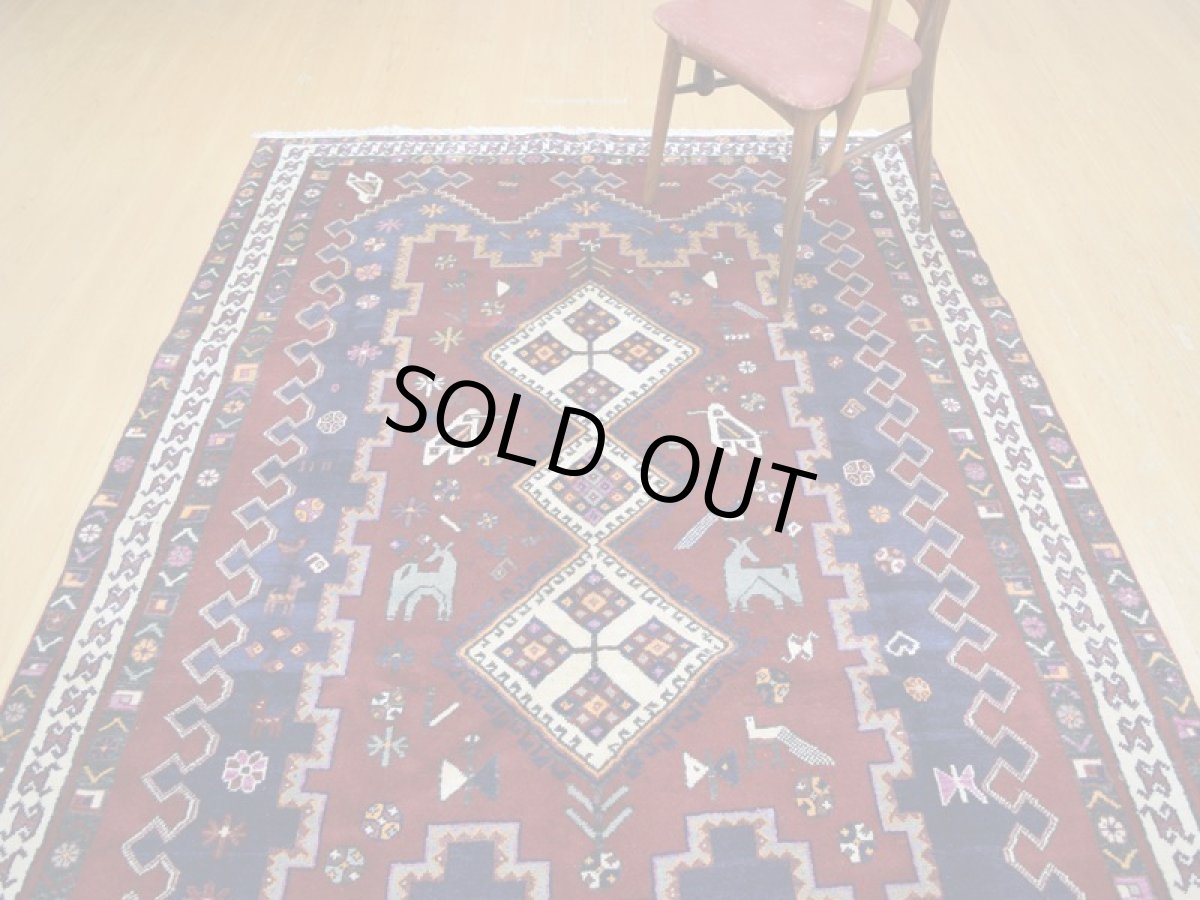 画像5: 良品 ペルシャ 絨毯 シールジャーン 縦2.3m 3.8㎡ 3帖 リビング ダイニング 3人掛けソファ サイズ 230 x 190 cm E109 天然 ウール 手織り ハンドメイド トライバル ラグ 部族絨毯 マット カーペット 花柄 幾何学模様 民族柄 ギャッベ(ギャベ)をお探しの方にもお勧めです b-E109-230190h064p (5)