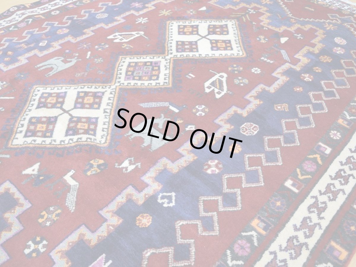 画像10: 良品 ペルシャ 絨毯 シールジャーン 縦2.3m 3.8㎡ 3帖 リビング ダイニング 3人掛けソファ サイズ 230 x 190 cm E109 天然 ウール 手織り ハンドメイド トライバル ラグ 部族絨毯 マット カーペット 花柄 幾何学模様 民族柄 ギャッベ(ギャベ)をお探しの方にもお勧めです b-E109-230190h064p (10)