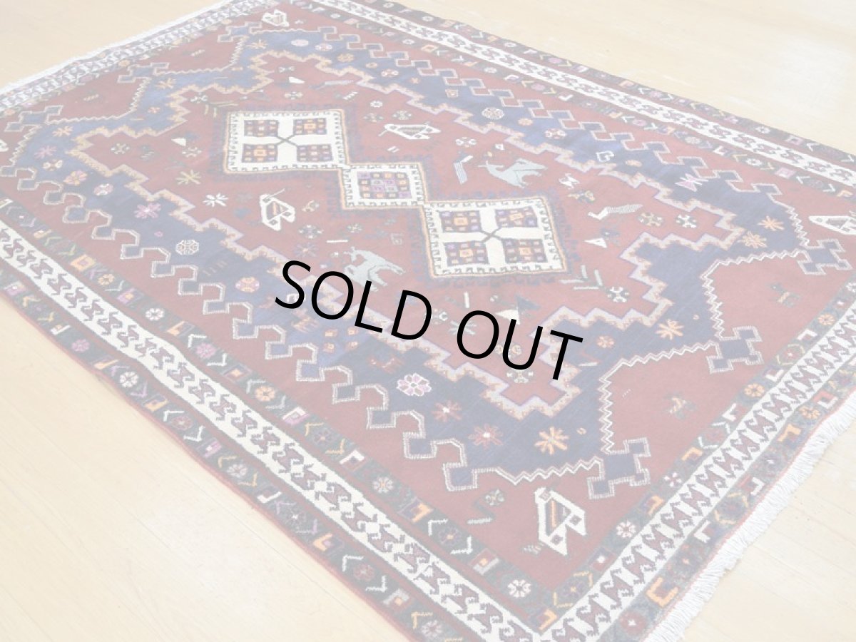 画像7: 良品 ペルシャ 絨毯 シールジャーン 縦2.3m 3.8㎡ 3帖 リビング ダイニング 3人掛けソファ サイズ 230 x 190 cm E109 天然 ウール 手織り ハンドメイド トライバル ラグ 部族絨毯 マット カーペット 花柄 幾何学模様 民族柄 ギャッベ(ギャベ)をお探しの方にもお勧めです b-E109-230190h064p (7)