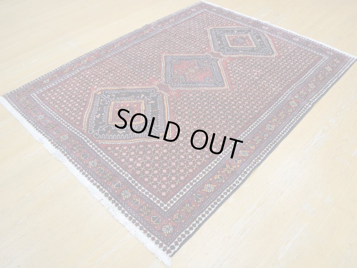 画像7: 良品 ペルシャ 絨毯 シールジャーン 縦2.1m 3.3㎡ 3帖 リビング ダイニング 2人掛けソファ サイズ 207 x 160 cm E108 天然 ウール 手織り ハンドメイド トライバル ラグ 部族絨毯 マット カーペット 花柄 幾何学模様 民族柄 ギャッベ(ギャベ)をお探しの方にもお勧めです b-E108-207160h034 (7)