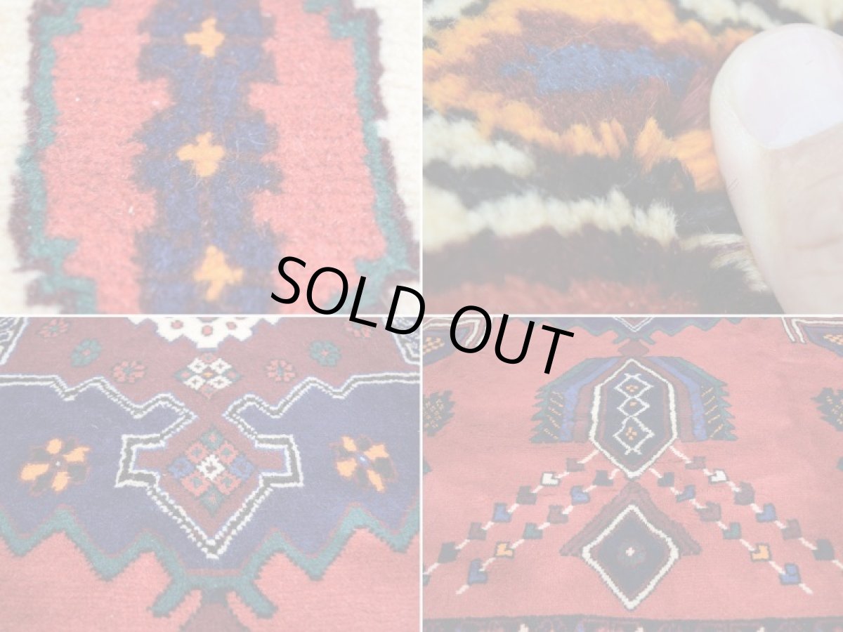 画像16: 美品 ペルシャ 絨毯 シールジャーン 縦2.1m 3.3㎡ 3帖 リビング ダイニング 2〜3人掛けソファ サイズ 210 x 158 cm E103 天然 ウール 手織り ハンドメイド トライバル ラグ 部族絨毯 マット カーペット 赤 民族柄 ギャッベ(ギャベ)をお探しの方にもお勧めです a-E103-210158h034 (16)