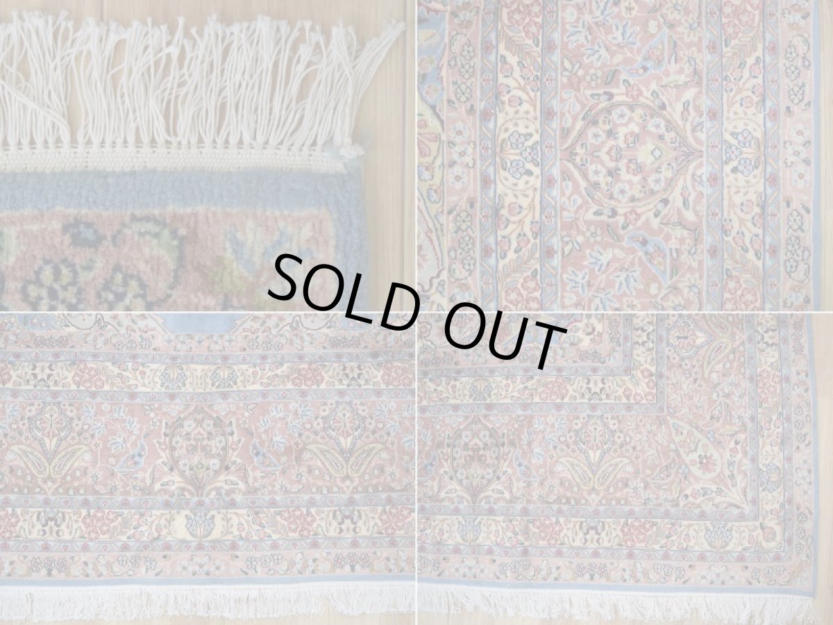 画像19: 美品 経年80年程度 ペルシャ 絨毯 ケルマン 産 工房名入(アジダリ) 縦5m 17㎡ 12帖以上 リビング ダイニング 客室 大判 サイズ 498 x 343 cm No.337 天然 草木染 ウール 手織り ハンドメイド ラグ マット カーペット エメラルドグリーン アンティーク 大きなお部屋に b-337-498343s0005 (19)