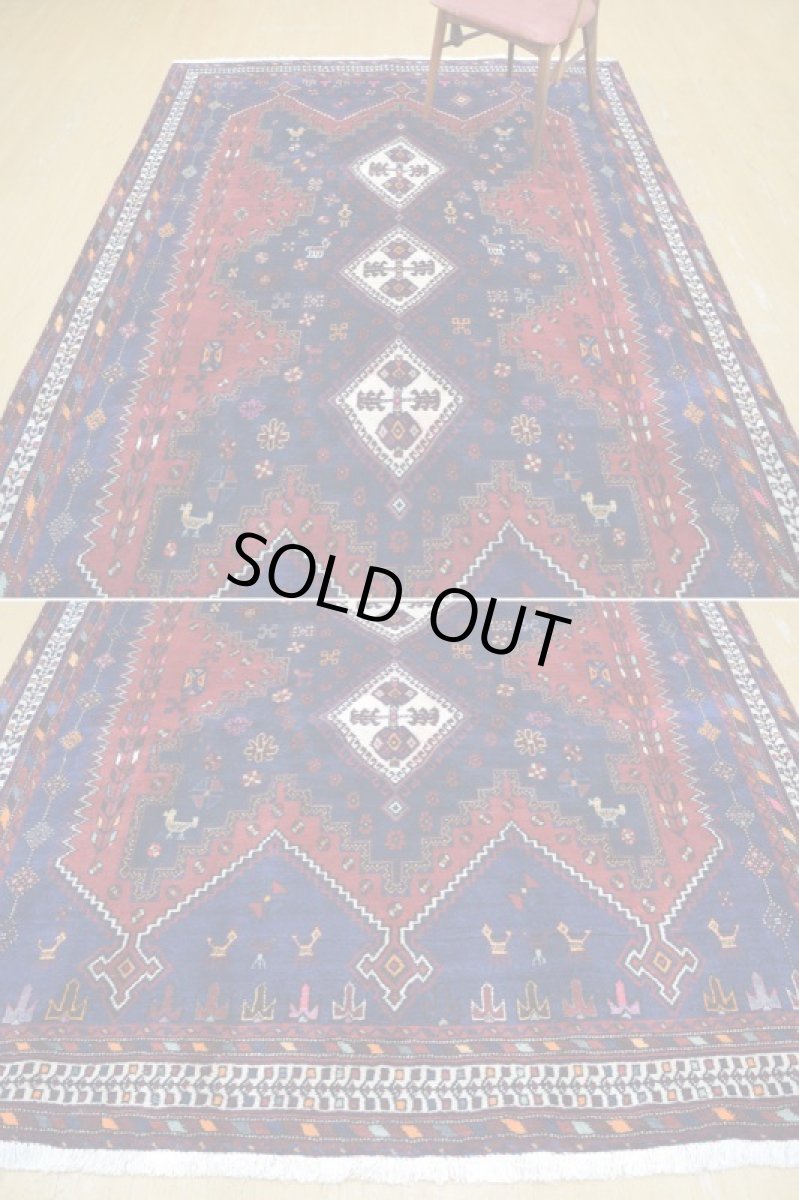 画像6: 良品 ペルシャ 絨毯 シールジャーン 縦2.6m 4.7㎡ 3帖〜 リビング ダイニング 3人掛けソファ サイズ 260 x 180 cm E118 天然 ウール 手織り ハンドメイド トライバル ラグ 部族絨毯 マット カーペット 動物 柄 幾何学模様 民族柄 ギャッベ(ギャベ)をお探しの方にもお勧めです (6)