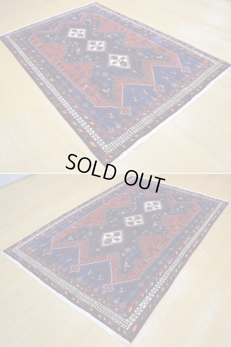 画像2: 良品 ペルシャ 絨毯 シールジャーン 縦2.6m 4.7㎡ 3帖〜 リビング ダイニング 3人掛けソファ サイズ 260 x 180 cm E118 天然 ウール 手織り ハンドメイド トライバル ラグ 部族絨毯 マット カーペット 動物 柄 幾何学模様 民族柄 ギャッベ(ギャベ)をお探しの方にもお勧めです (2)