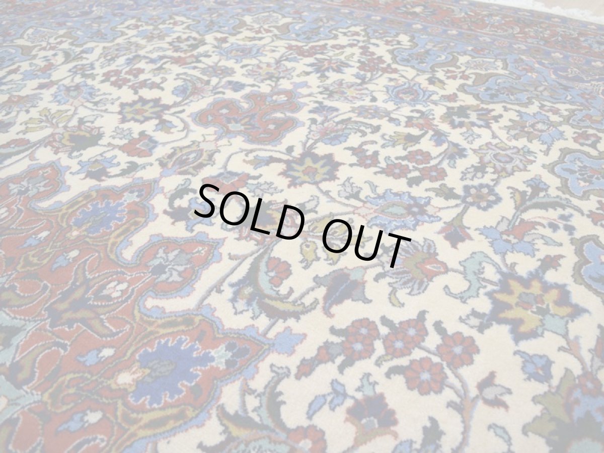 画像10: 美品 ペルシャ 絨毯 ナジャファバド 縦3.5m 9㎡ 6帖 リビング ダイニング 3人掛けソファ コーナーソファ 大判 サイズ 350 x 248 cm No.417 天然 ウール 手織り トライバル ラグ 敷物 マット カーペット メダリオン ヴィンテージ ビンテージ a-417-350248s008-0401 (10)