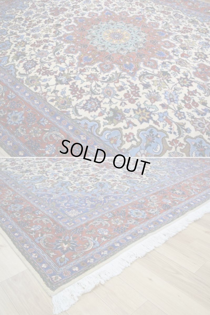 画像9: 美品 ペルシャ 絨毯 ナジャファバド 縦3.5m 9㎡ 6帖 リビング ダイニング 3人掛けソファ コーナーソファ 大判 サイズ 350 x 248 cm No.417 天然 ウール 手織り トライバル ラグ 敷物 マット カーペット メダリオン ヴィンテージ ビンテージ a-417-350248s008-0401 (9)