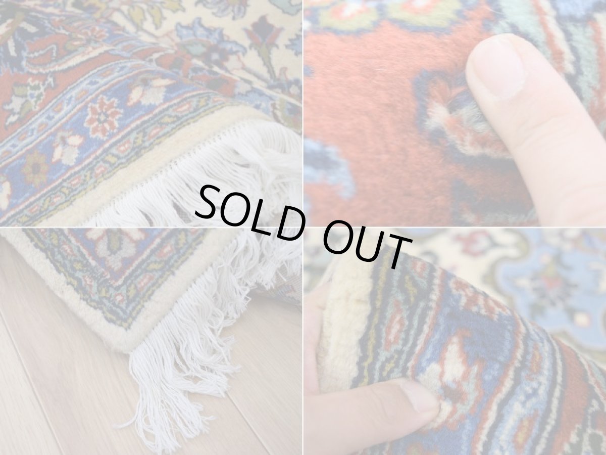 画像18: 美品 ペルシャ 絨毯 ナジャファバド 縦3.5m 9㎡ 6帖 リビング ダイニング 3人掛けソファ コーナーソファ 大判 サイズ 350 x 248 cm No.417 天然 ウール 手織り トライバル ラグ 敷物 マット カーペット メダリオン ヴィンテージ ビンテージ a-417-350248s008-0401 (18)