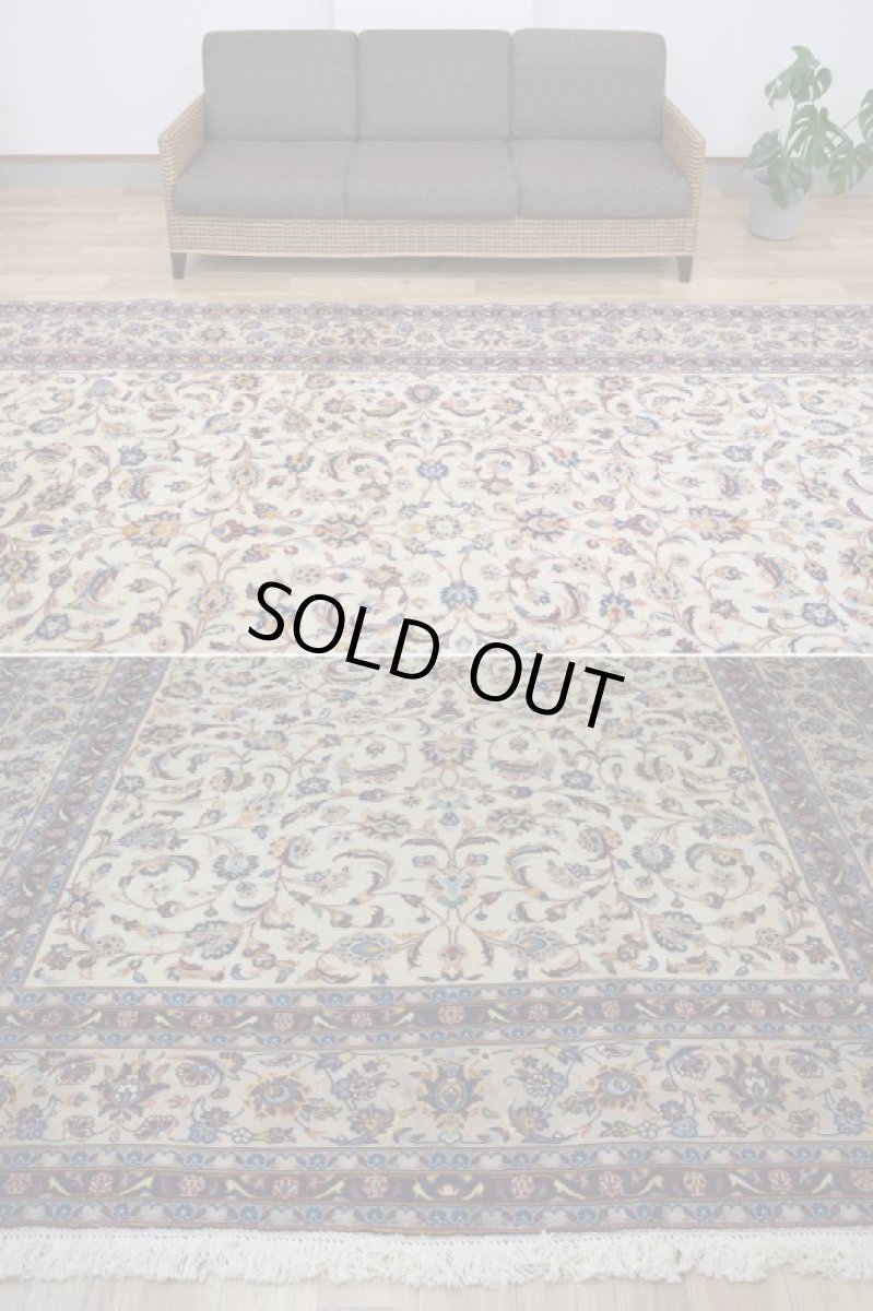 画像8: 美品 ペルシャ 絨毯 カシャーン 縦3.7m 横2.5m 9㎡ 〜10帖 リビング ダイニング 3人掛けソファ コーナーソファ 大判 サイズ 368 x 245 cm No.352 天然 コルクウール 手織り トライバル ラグ 敷物 マット カーペット 総柄 ヴィンテージ ビンテージ 大きなお部屋に 中古品に抵抗のある方にもおすすめです。 a-352-368245s038-9701 (8)