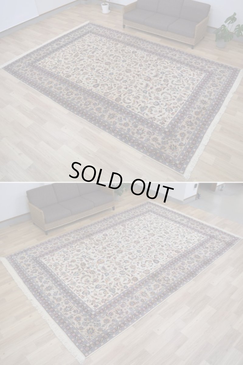 画像3: 美品 ペルシャ 絨毯 カシャーン 縦3.7m 横2.5m 9㎡ 〜10帖 リビング ダイニング 3人掛けソファ コーナーソファ 大判 サイズ 368 x 245 cm No.352 天然 コルクウール 手織り トライバル ラグ 敷物 マット カーペット 総柄 ヴィンテージ ビンテージ 大きなお部屋に 中古品に抵抗のある方にもおすすめです。 a-352-368245s038-9701 (3)