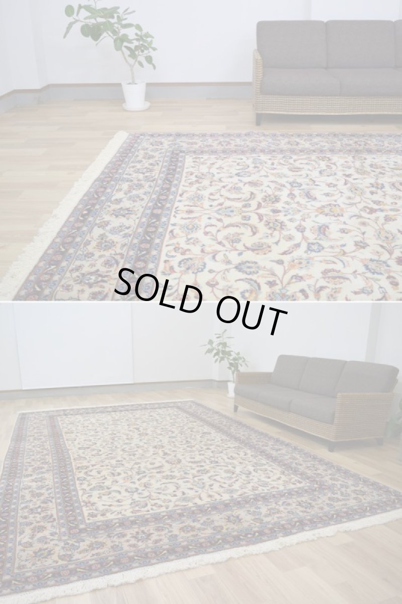 画像5: 美品 ペルシャ 絨毯 カシャーン 縦3.7m 横2.5m 9㎡ 〜10帖 リビング ダイニング 3人掛けソファ コーナーソファ 大判 サイズ 368 x 245 cm No.352 天然 コルクウール 手織り トライバル ラグ 敷物 マット カーペット 総柄 ヴィンテージ ビンテージ 大きなお部屋に 中古品に抵抗のある方にもおすすめです。 a-352-368245s038-9701 (5)